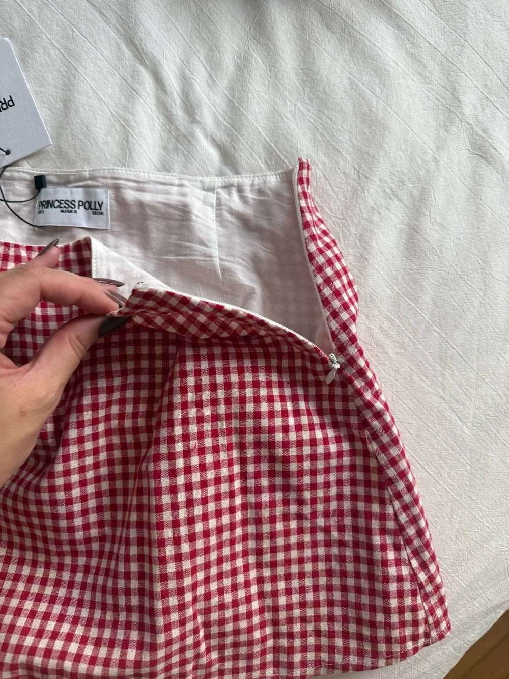 Princess Polly Red & White Gingham Mini Skirt - Picture 5 of 8